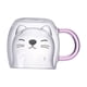 thumbnail image 5 of Vaso de de 280 ml Vaso a prueba de explosiones Soplado Anti-escaldado Tazas de de oreja de gato de doble pared para té Cóctel , Línea negro, 5 of 5