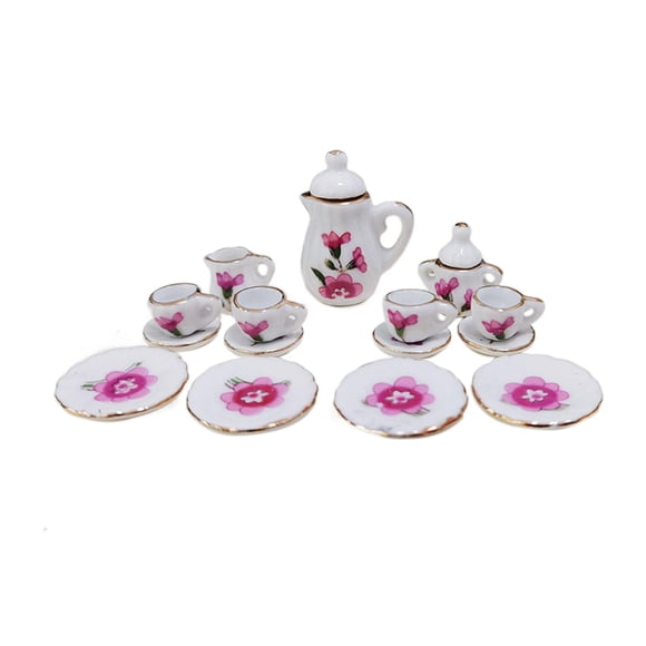 Casa De Muñecas En Miniatura Taza De Té De Porcelana Simulación Comedor Decoración Estilo B