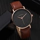 thumbnail image 2 of 4pcs/set Watch Set 1pc Men's Simple Quartz Leather Watch & 3pcs Braided Leather Bracelets Beaded Bracelets, 2 of 4