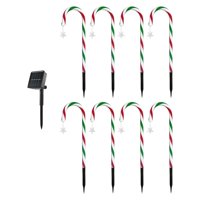 Ioensy - Luces Solares De Bastón De Caramelo De Navidad, Luces De Paisaje Para Patio, Valla, Estrella