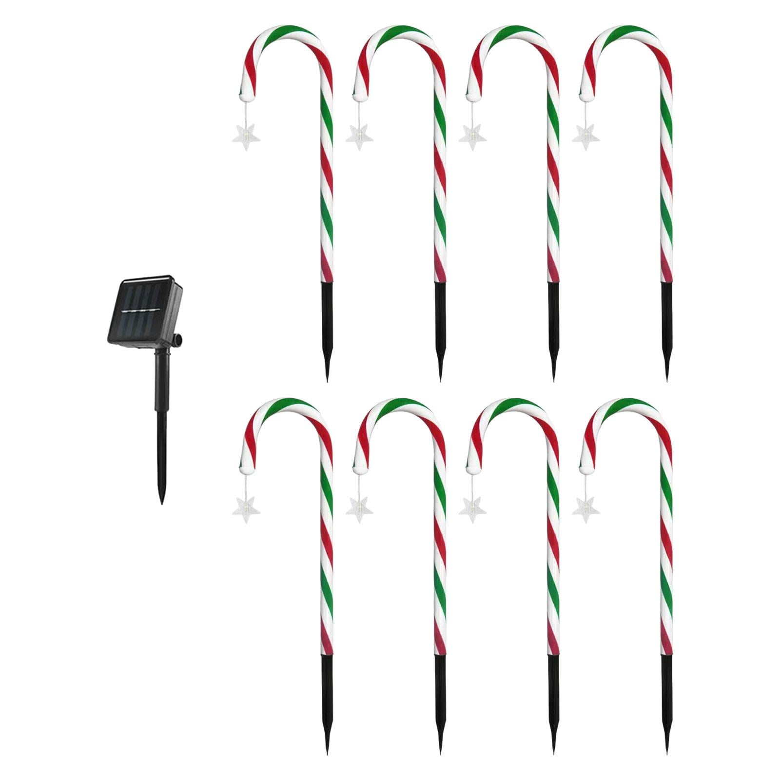 Ioensy - Luces Solares De Bastón De Caramelo De Navidad, Luces De Paisaje Para Patio, Valla, Estrella