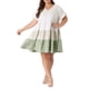 thumbnail image 5 of GRACIA Y GRANDEZA Vestido Midi de Chambray con Volantes de Manga Corta y Dobladillo en Capas para Mujer de Talla Grande 4X Verde, 5 of 8