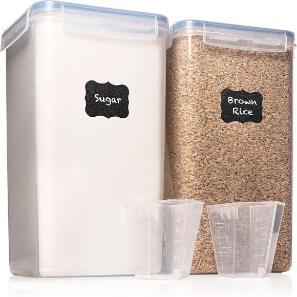 Recipientes de almacenamiento de alimentos WHITE FEATHER SUPPLIES, 6.5 L x 2