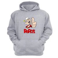 Genérico - Polerón Canguro Popeye Gris Claro Talla Xl Unisex