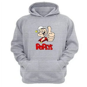 Genérico - Polerón Canguro Popeye Gris Claro Talla Xl Unisex