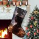 thumbnail image 1 of Venom Tema: Calcetines de Navidad, fino lino blanco para colgar en escaleras y chimenea, decoración navideña para el hogar, regalo de Navidad. 45cm × 32cm, 1 of 5