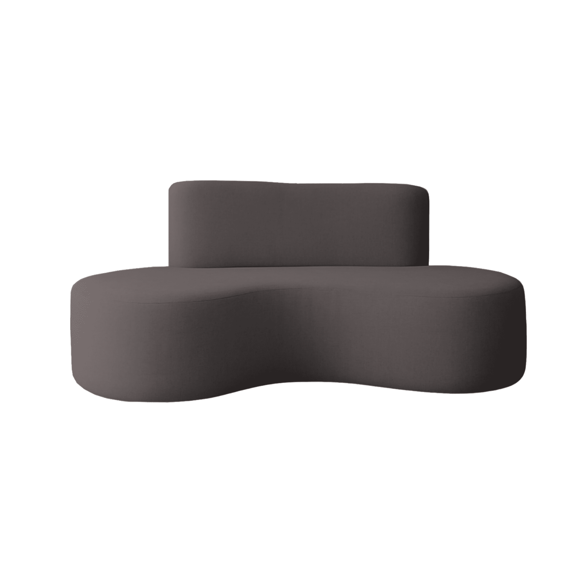 Mueblart - Sofá Curvo Moderno 4 Cuerpos Felpa Gris