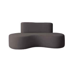 Mueblart - Sofá Curvo Moderno 4 Cuerpos Felpa Gris