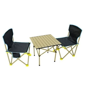 Pitaya - Conjunto 2 Sillas Color Negro Y Mesa Plegables Para Exteriores