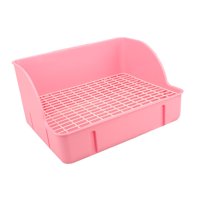 Magideal - Caja De Arena Para Conejos - Jaula De Arena Para Esquinas De Inodoro Para Mascotas Rectangular De Plástico Para Animales Pequeños Bandeja Para Mascota , Rosado Alfiler