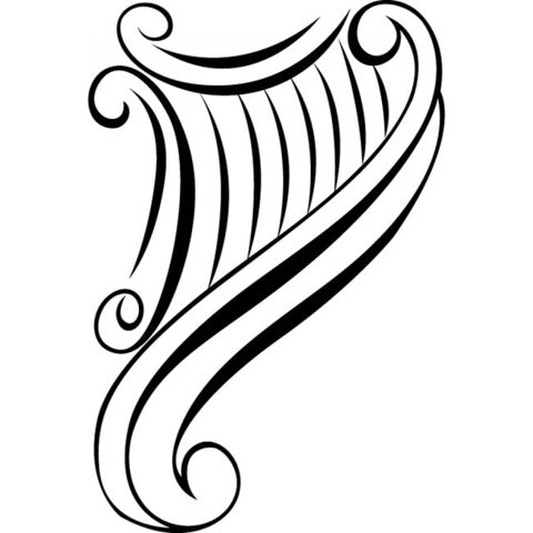 Rienda Libre Graphics - Decomural Harp Musical Instruments Ws-35798