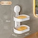 thumbnail image 2 of Soporte de jabón de placa de jabón de doble capa, Soporte de esponja fuerte para ducha, baño, bañera y fregadero de cocina, sin taladro, extraíble, 2 of 3