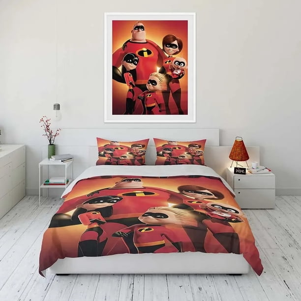 The Incredibles Cartoon Bedding Set Quilt Duvet Cover Comforter Bedclothes Children Kid Boy Bed Birthday Gift Bed Sheets