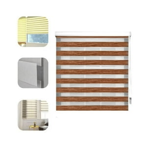 Genérico - Cortina Roller Jaspeada Duo Zebra Dia Noche 120X240Cm Cafe Claro