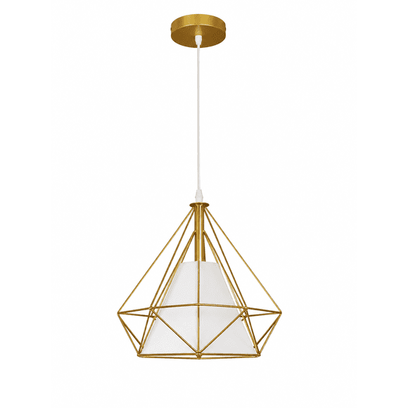 Lámpara Colgante Geométrica Dorada E27 – Diseño Moderno 25 cm