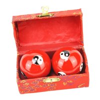 Ioensy - Bolas Baoding Portátiles Con Caja De Almacenamiento Duraderas Para Niños Ancianos Padres Rojo Tai Chi