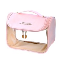Ioensy - Bolsas De Maquillaje Transparentes Para Viajes Esenciales De Viaje Artículos De Tocador Hombres Mujeres Niñas Rosa