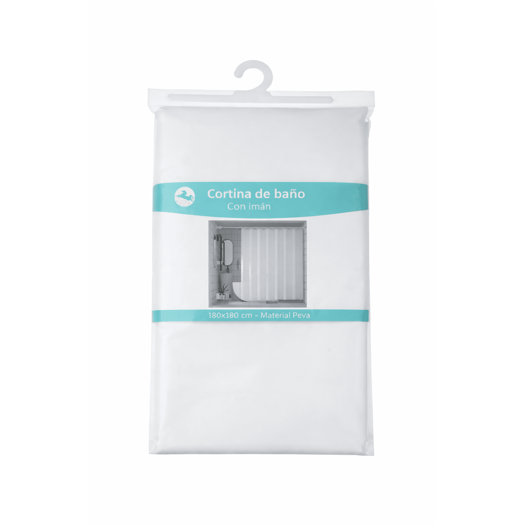 Baima - Forro Cortina De Ducha 180x180 Cm Con Imán Impermeable Blanco