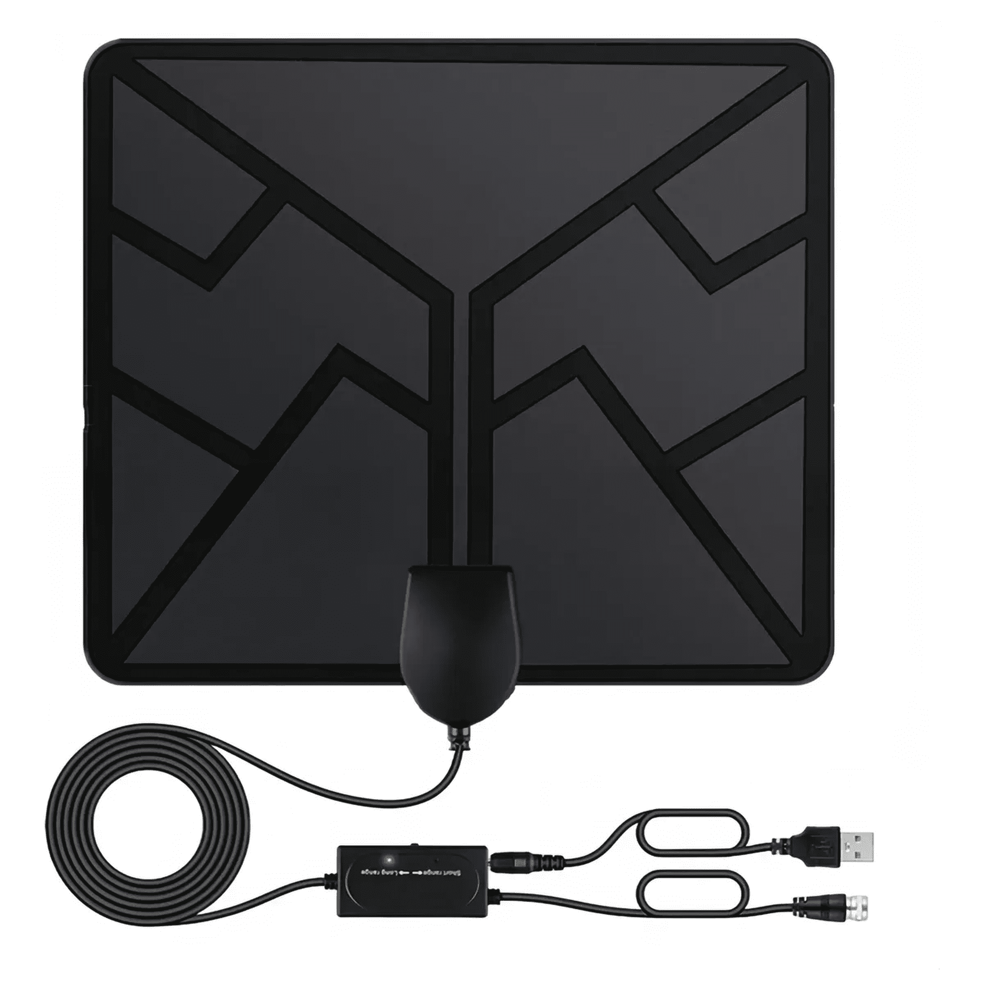 Antena Amplificada Belug Interior Hdtv Digital 4k Televisión Negro