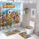 thumbnail image 1 of Jellystone-theme 4-Piece Shower Curtain Set with Rugs, Waterproof Bathroom Decor Set Includes Bath Mat, U-Shaped Rug, Toilet Lid Cover and Curtain with Hooks, 1 of 6