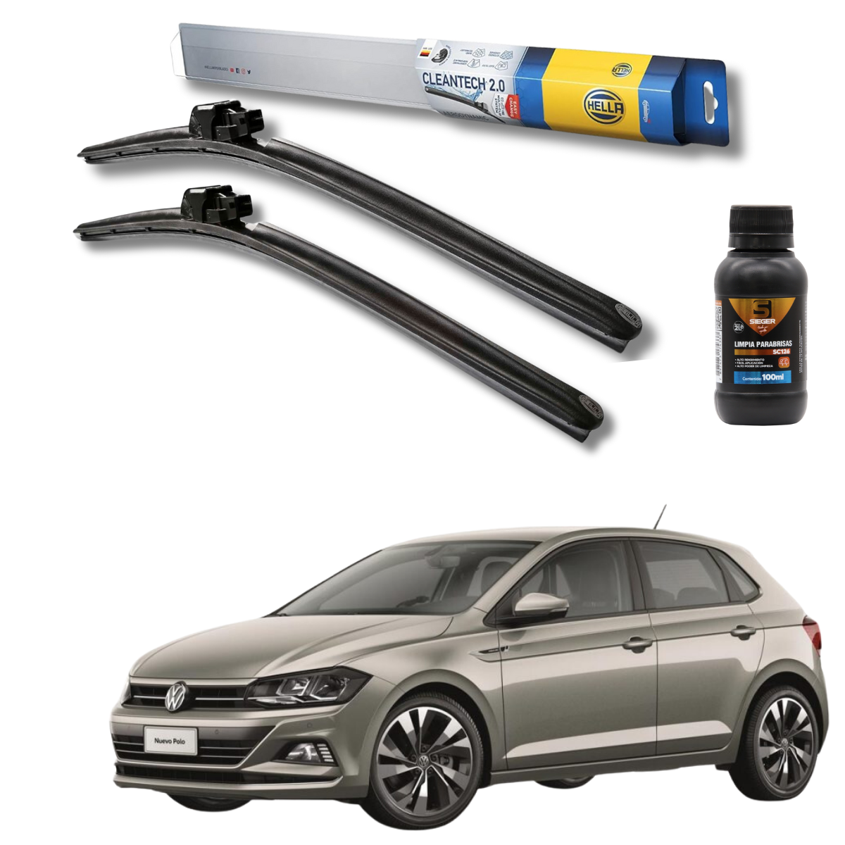 Plumillas Hella Cleantech Para Volkswagen Polo 2018-2023