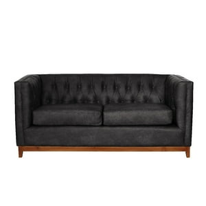 Latam Home - Sofa Roma 2C Cuero Colorado Negro