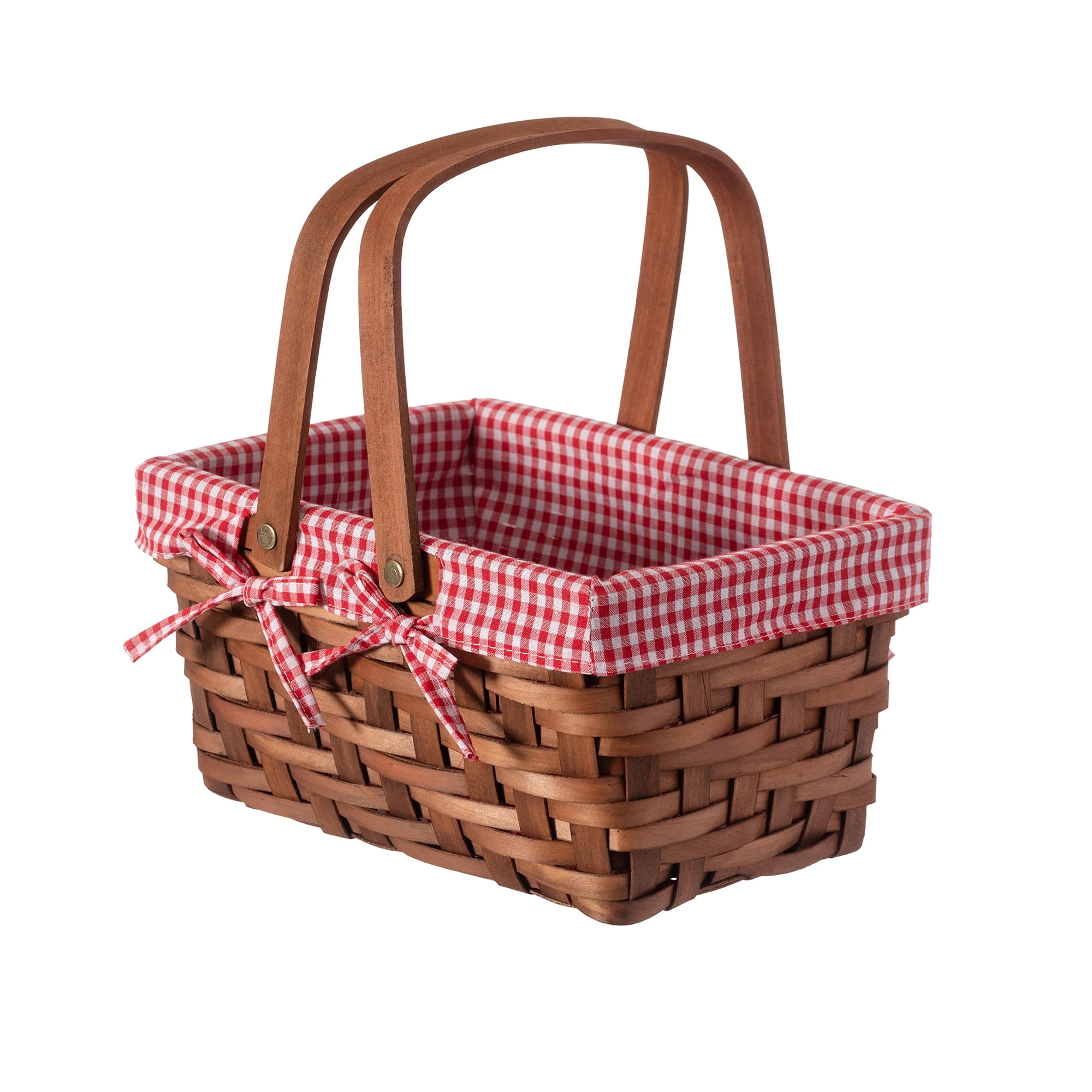 Vintiquewise - Cesta De Pícnic Wickerwise, Rectangular, Pequeña, Con Astillas