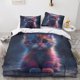 thumbnail image 2 of DSJackson Cat 3D Print Duvet Cover 3-piece Animal Quilt Cover Bedding Set with Microfiber with Hidden Zipper Closure with Pillowcases for Boys Girls Comforter Cover King, 2 of 3