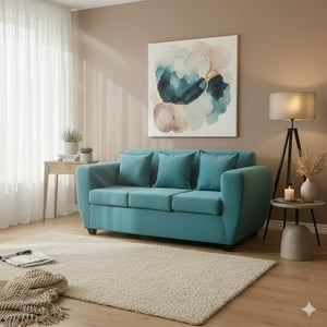 Deco Outlet - Sofa 3 Cuerpos Kansas Felpa-Calipso