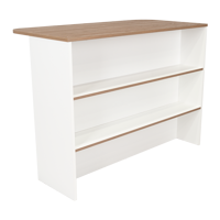 Fmfurniture - Isla Cocina 120X60X90 Cm Blanco Y Café