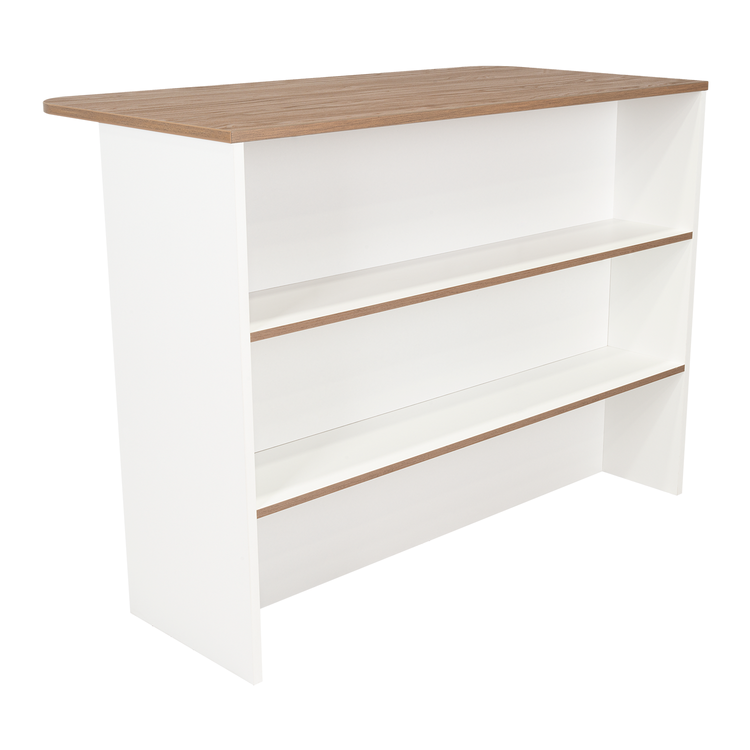 Fmfurniture - Isla Cocina 120X60X90 Cm Blanco Y Café