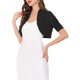 thumbnail image 4 of INSPIRE CHIC Bolero de Manga Corta para Mujer, Chaqueta Abierta, Cárdigan Recortado Negro XS, 4 of 6