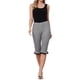 thumbnail image 2 of Pantalones de Gingham para Mujer Cintura Baja 3/4 Longitud hasta la Rodilla Leggings Capri Recortados M Negro, 2 of 6