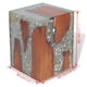 thumbnail image 3 of Taburete vidaXL de Madera Maciza de Teca y Resina 30x30x40 cm, 3 of 9