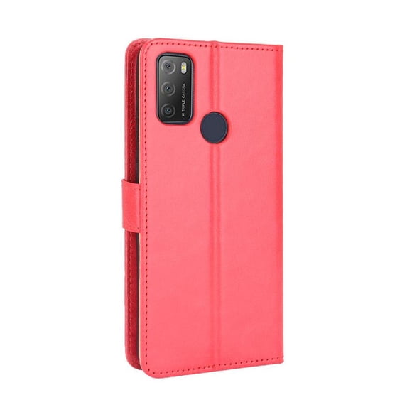 Funda tipo libro para Alcatel 1S 2021, cartera todo‑en‑uno, funda multifuncional con tarjetero y correa de muñeca desmontable