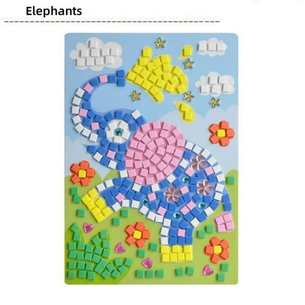 Children's Handmade Painting DIY Sponge 3D Three-dimensional Painting EVA Sticker Number Graphic Color Card Boys Girls Early Education Mosaic Puzzle Creative Paste Quiet Toys