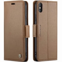 Caseme Tipo Cartera Iphone X/Xs Con Cierre Magnético, Rfid, Tarjetero, Soporte, Carga Inalámbrica