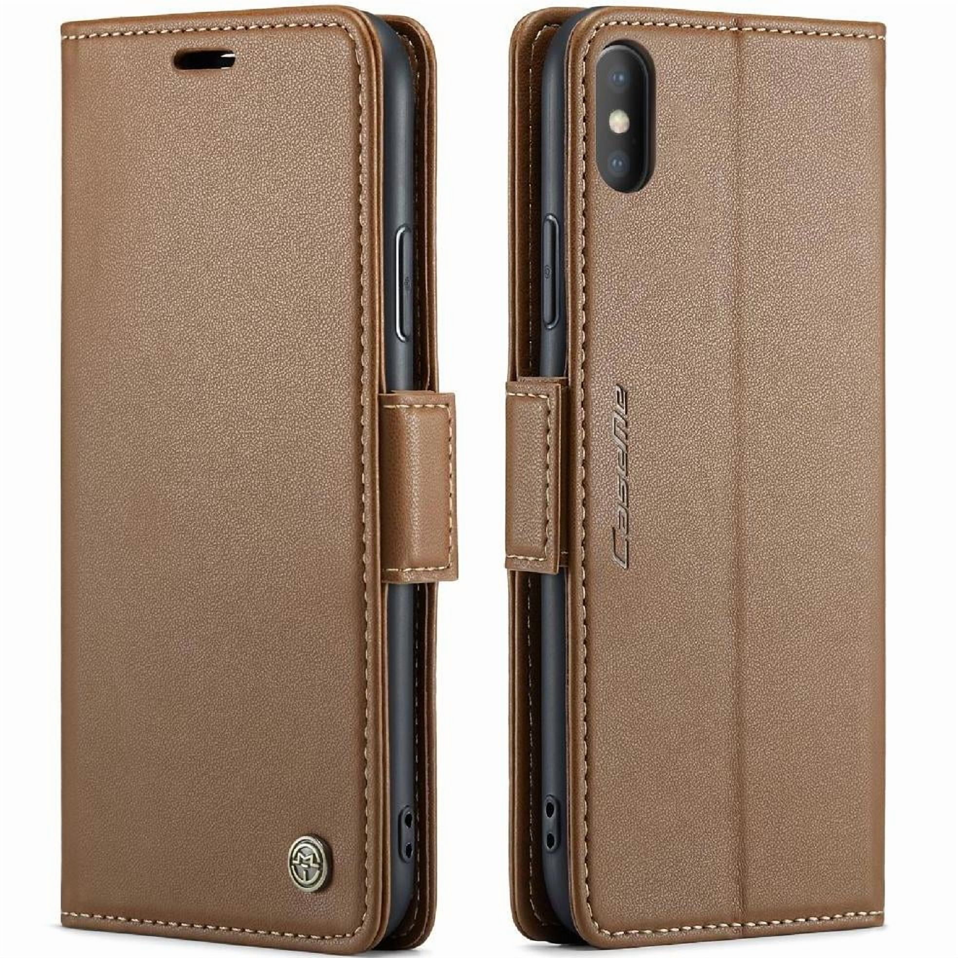 Caseme Tipo Cartera Iphone X/xs Con Cierre Magnético, Rfid, Tarjetero, Soporte, Carga Inalámbrica