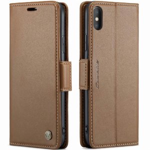 Caseme Tipo Cartera Iphone X/Xs Con Cierre Magnético, Rfid, Tarjetero, Soporte, Carga Inalámbrica