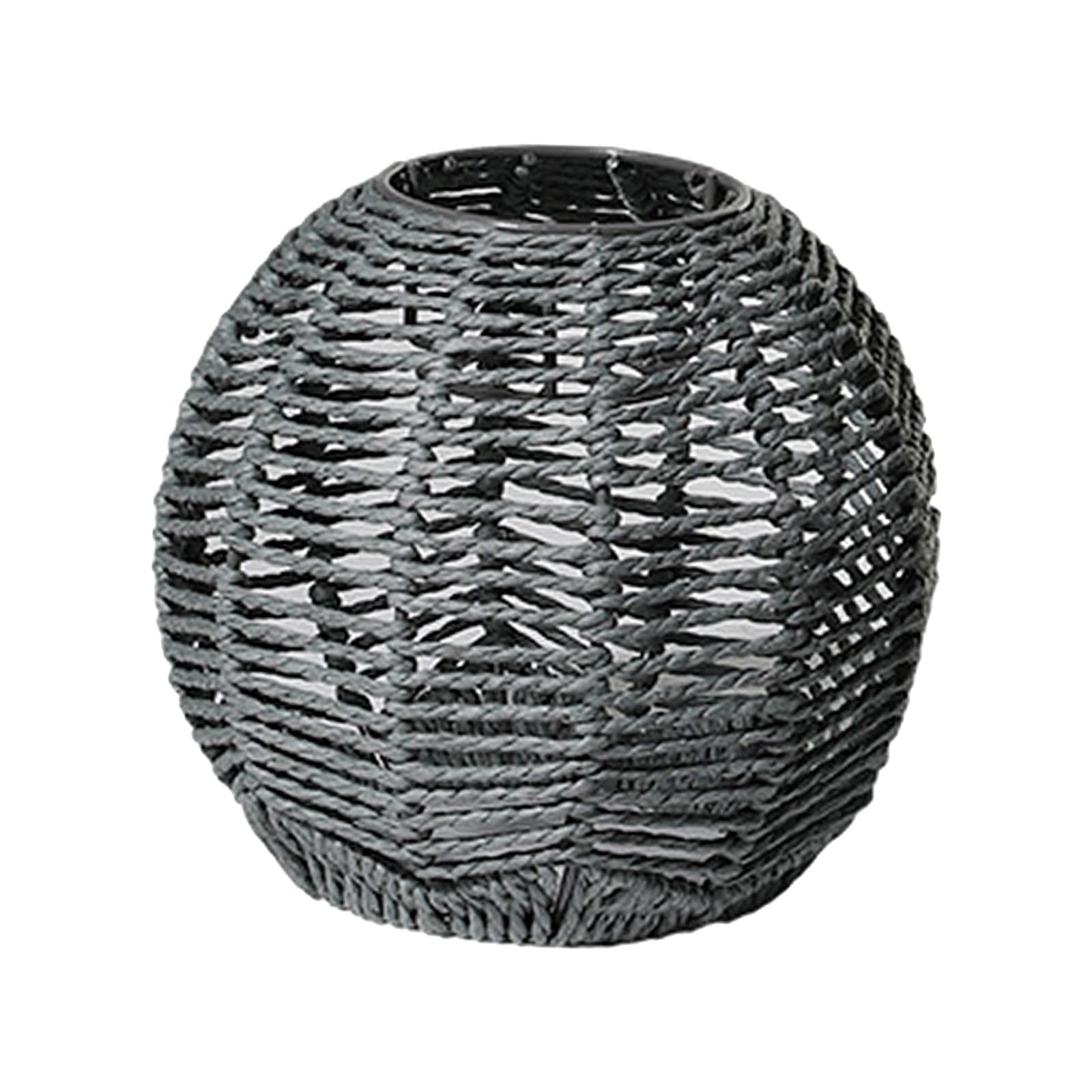 Magideal - Lámpara De Ratán Rústica, , Lámpara Colgante Tejida Hecha Para , Lámpara Colgante De Tejado, , Cabecera, , Gris Redondo