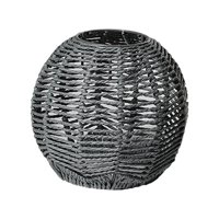 Magideal - Lámpara De Ratán Rústica, , Lámpara Colgante Tejida Hecha Para , Lámpara Colgante De Tejado, , Cabecera, , Gris Redondo