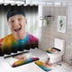thumbnail image 1 of Indecible theme 4 piece Shower Curtain Set With Rugs Waterproof Bathroom Decor Set Includes Bath Mat U shaped Rug Toilet Lid Cover And Curtain With Hooks, 1 of 6
