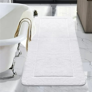 Alfombra De Baño Lochas Luminosa Antideslizante, 60 X 120 Cm, Color Blanco