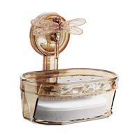 Magideal - Caja De Jabón Con Ventosa De Libélula, Jaboneras, Soporte De Esponja Creativo Para Ahorrar Espacio, Bandeja De Jabón Para Baño De Ducha, Decoración De Marrón