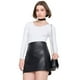 thumbnail image 1 of Falda Mujer Ecocuero Negro Corona, 1 of 5