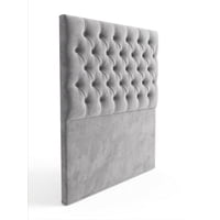 Home V Ele - Respaldo 2 Plazas Premium Capitone Gris Claro Felpa