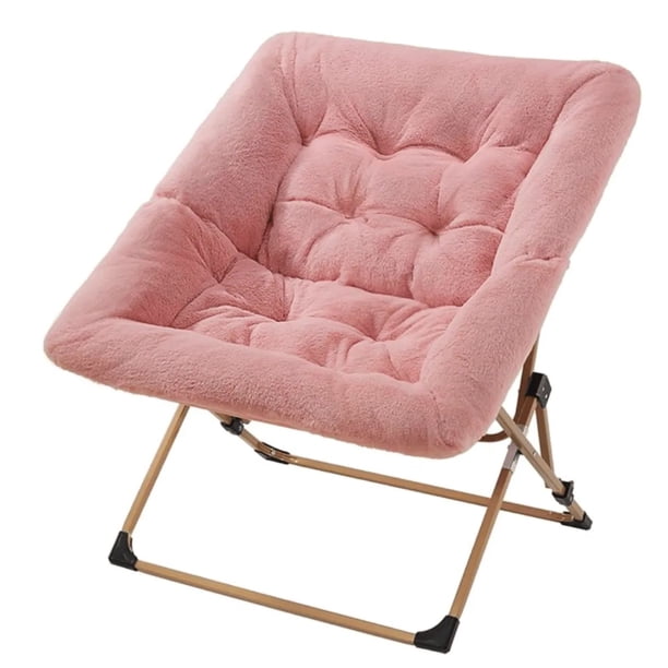Silla Plegable Platillo Acolchada Living Dormitorio Cuadrada Rosada