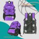 thumbnail image 4 of WOLT | Mochila de baloncesto grande con soporte para balones y compartimento para zapatos separados, ideal para baloncesto, fútbol, voleibol, natación, gimnasio o viajes (morado), 4 of 6