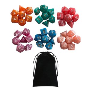 Magideal - Juego De Dados Poliédricos De 42 Uds. Dados Rodantes Para Enseñanza De Matemáticas Para Accesorios De Juegos De Mesa