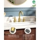 thumbnail image 2 of Grifo de baño FORIOUS, oro cepillado, 3 orificios y 2 manijas, 20 cm, 2 of 9